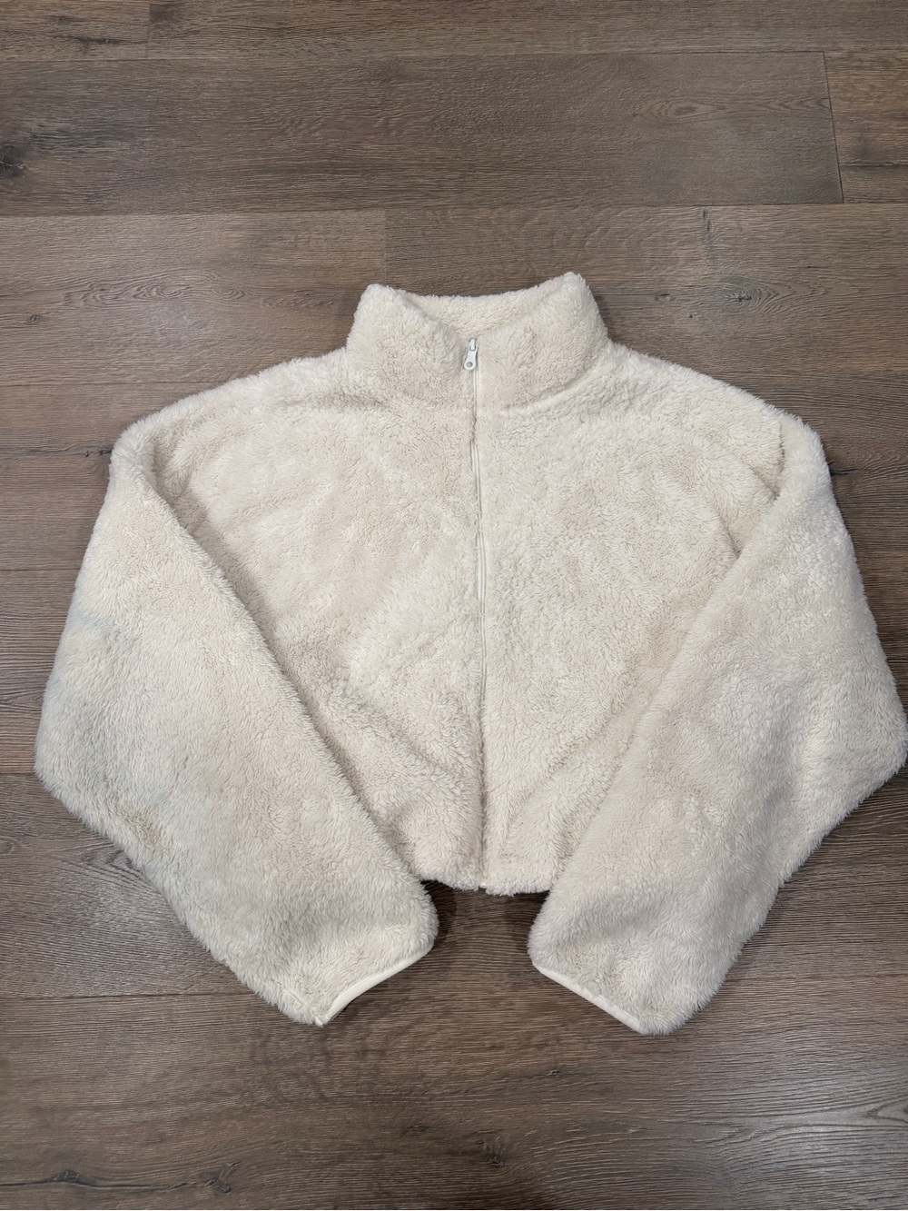 Offline by aerie Sherpa full zip fleece jacket cropped sweatshirt